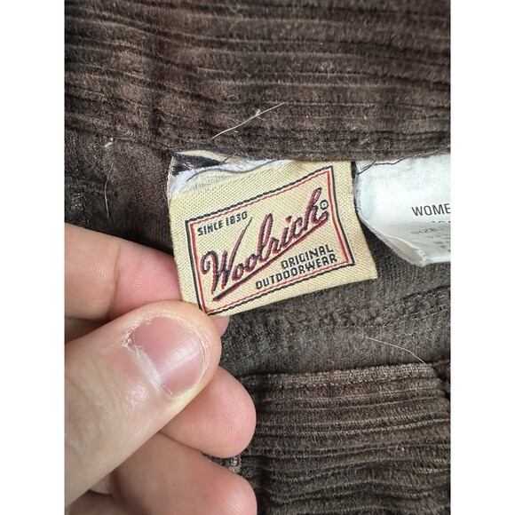 Vtg Woolrich Brown Straight Leg Corduroy Sable Pants Womens Size 12 Baggy Y2K - Picture 3 of 8